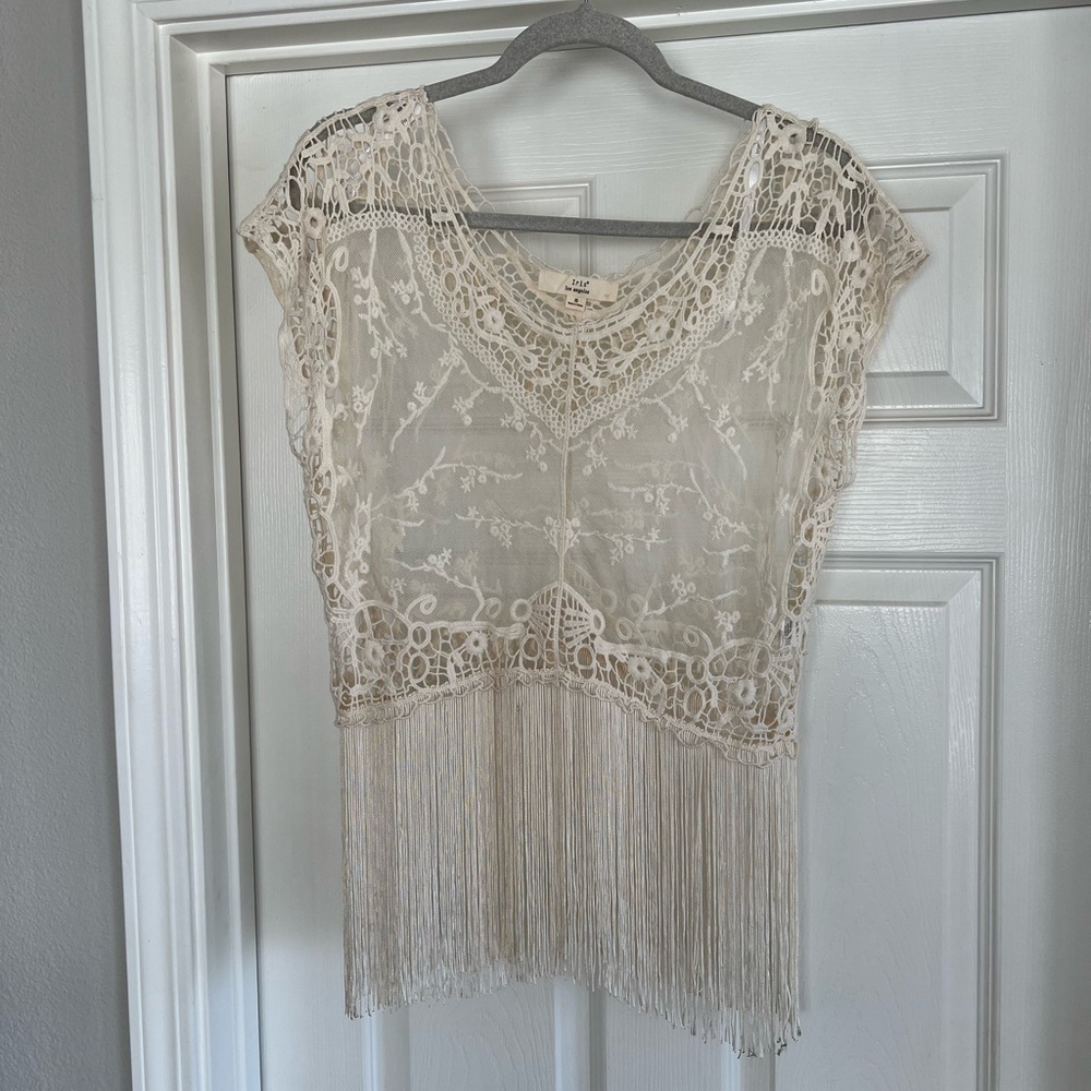 Boho Fringe Top Size Small